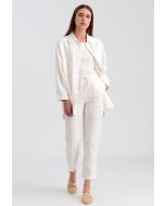 Elasticated Waistband Solid Linen Trouser -Sale