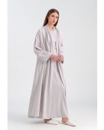 Maxi Striped Open-Front Abaya -Sale