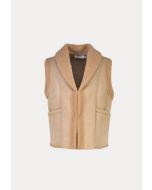 Solid Fur Lined Collared Sleeveless Gilet