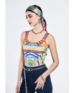 Multicolor Print Cropped Top