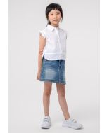 Girls Paper Bag Denim Skirt -Sale