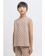 All Over Printed Sleeveless Knitted Top -Sale