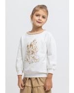 Fur Neckline Disney Characters Print Sweatshirt -Sale