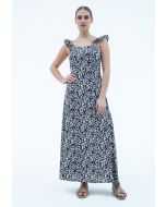 Frilled Strap A-Line Dress -Sale
