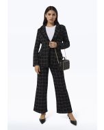 Knitted Texture Contrast Color Trouser -Sale