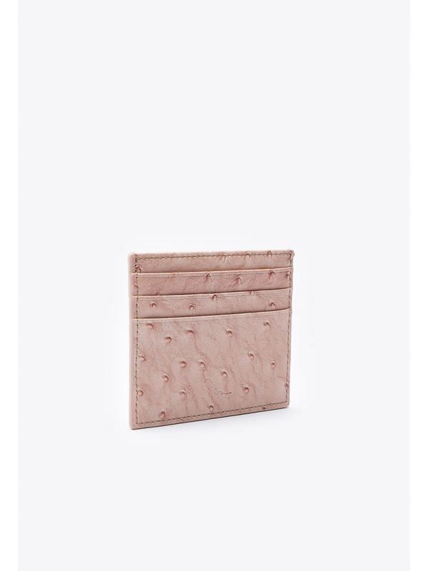 Textured Ostrich Print Card Holder