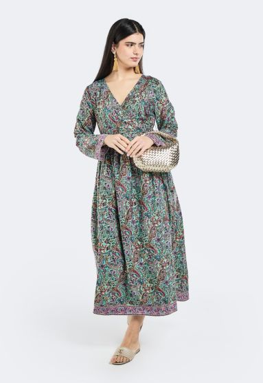 Printed Wrap Dress