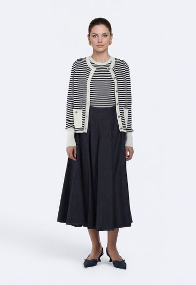 Flared Denim Skirt