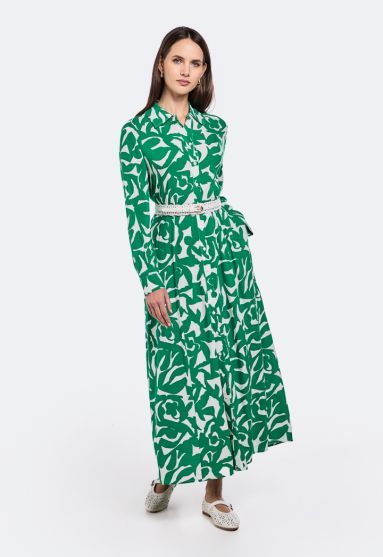 Printed Belted Dress