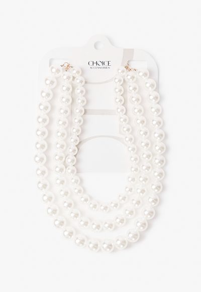 Chunky faux 2024 pearl necklace
