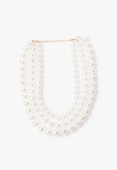 Chunky faux sale pearl necklace
