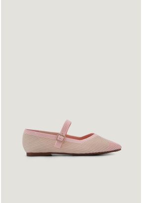 Knitted Ribbed Ballerina Flats