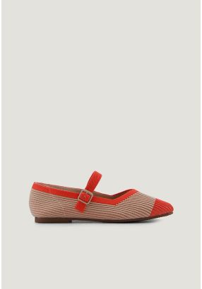 Knitted Ribbed Ballerina Flats