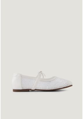 Mesh Sequins Bow Ballerina