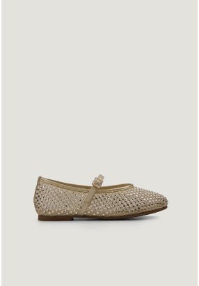 Strass Embellished Mesh Ballerina