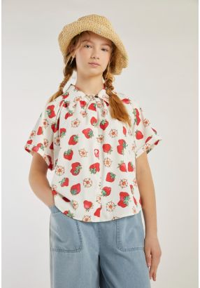 Strawberry Shortcake Printed Short Sleeves Shirt