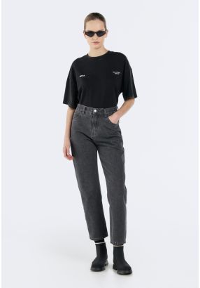 Solid High Waist Jeans