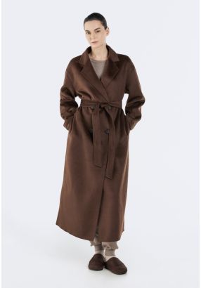 Double Breasted Belted Overcoat