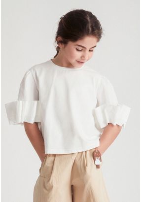 Solid Top with Folded Sleeves