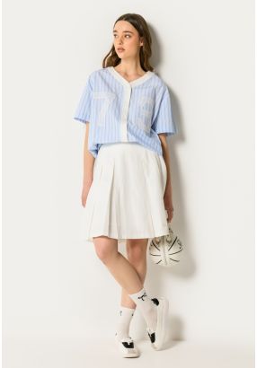 Pleated High Waist Solid Skirt