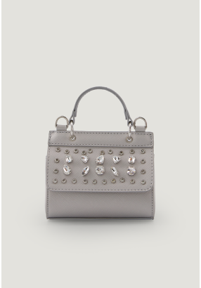 Crystal Embellished Top Handle Bag