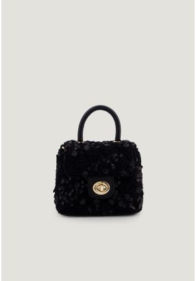 Mini Tweed Sequin Handbag