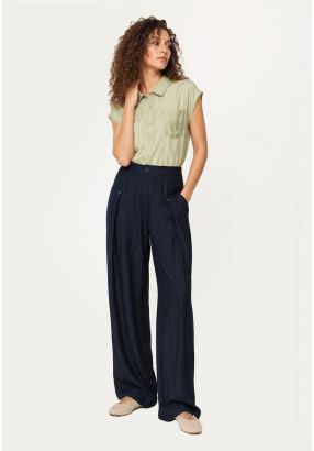 Wide-Leg High Waist Trousers
