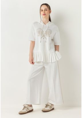 Contrast Wide Leg Sweatpants