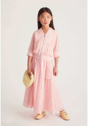 Crinkled Sheer Maxi Skirt 