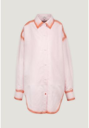 Contrast Hem Striped Shirt