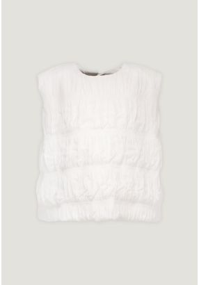 Ruffled-Textured Lined T-Shirt