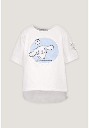 Cinnamoroll Patch Contrast High-Low T-Shirt