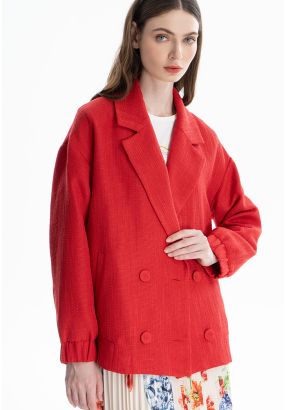 Vintage Textured Solid Blazer - Work Style