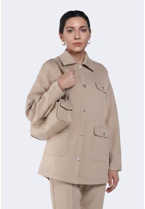 Solid Flap-Pocket Jacket
