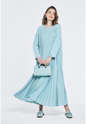 Solid Front Pleated Abaya