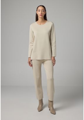 Solid Elasticated Waistband Trousers