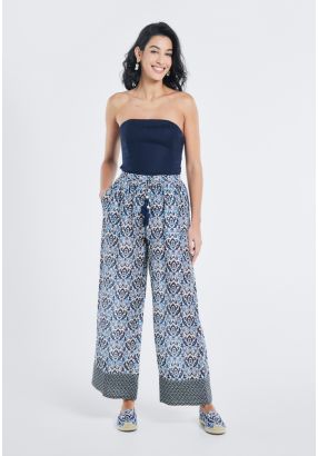 Printed Wide Leg Trousers