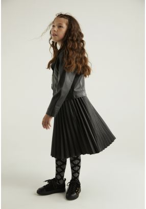 Solid Pleated Skirt
