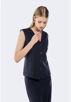 V-Neck Single Breasted Vest