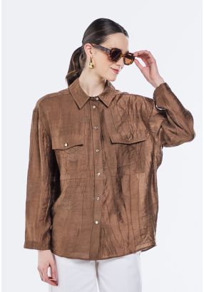 Crinkled Embroidered Shirt (2PCS)