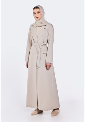 Belted Abaya With Hijab (2 PCS)