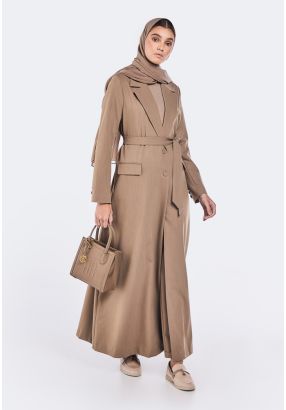 Belted Abaya With Hijab (2 PCS)