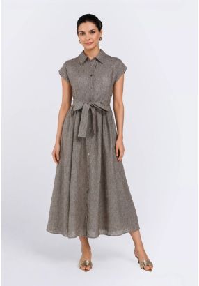 Striped Lurex Linen Maxi Dress