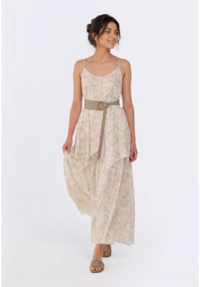 Printed Dress with Overlay