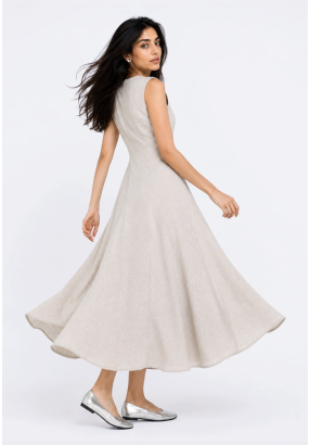 Flared Linen Dress