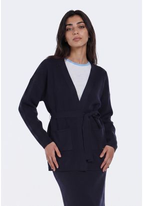 Knitted Belted Cardigan