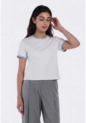 Embroidered T-Shirt With Contrast Panels