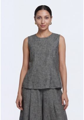 Sleeveless Linen Top