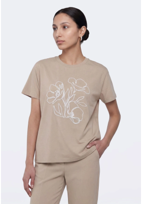 Floral Embroidered T-Shirt