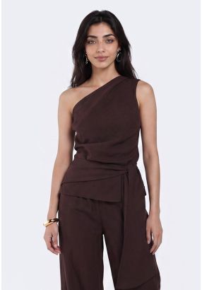 One Shoulder Tie Top